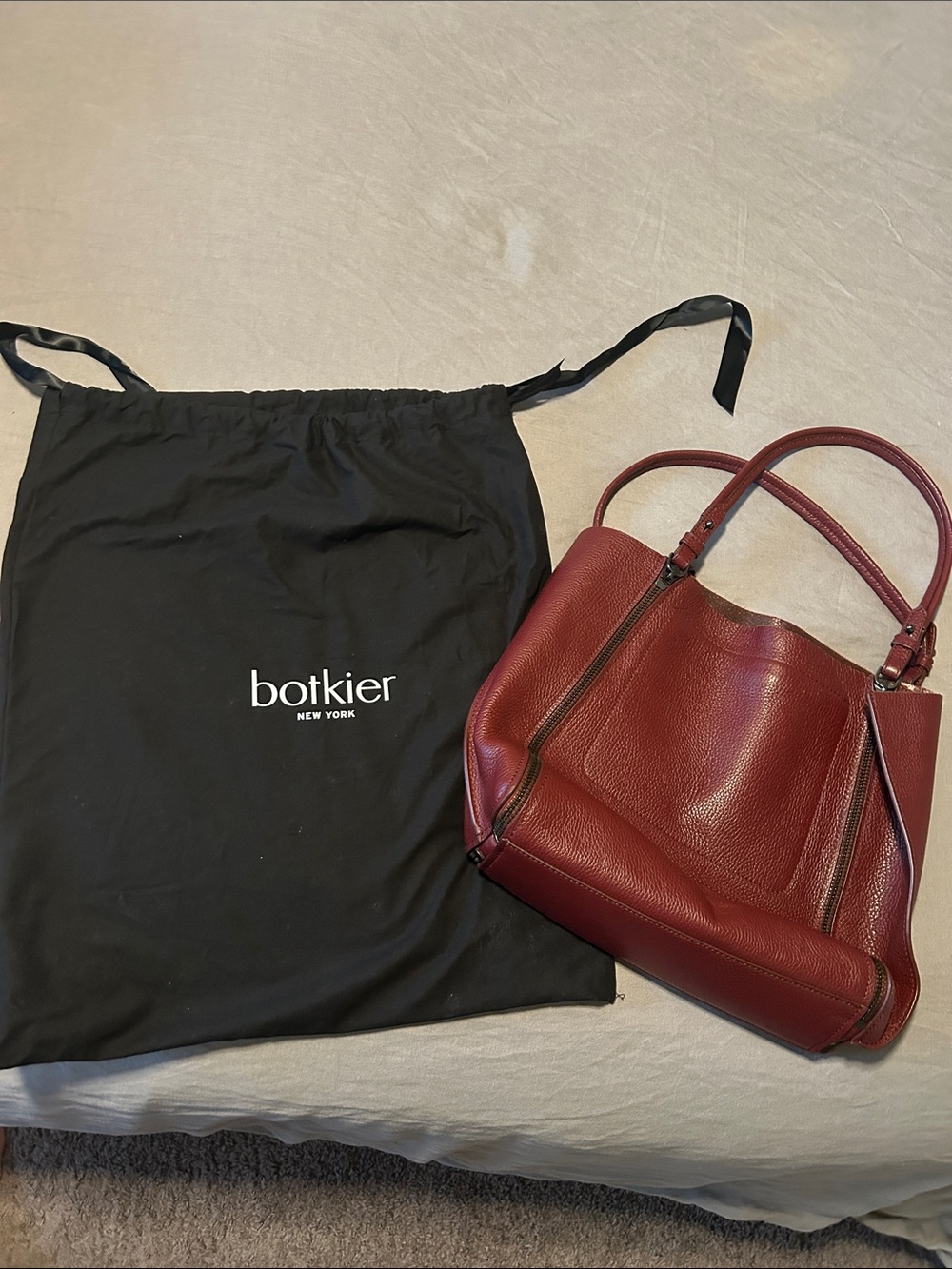 Botkier Burgundy Leather Shoulder Tote